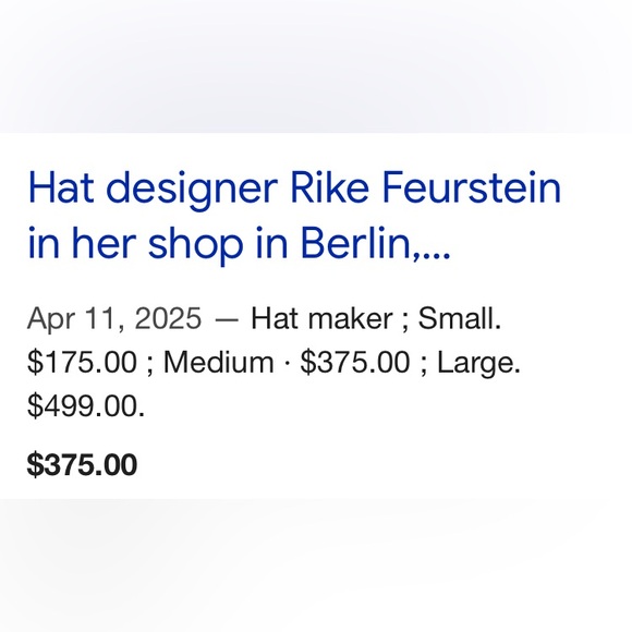 Rike Feurstein Berlin 100% Wool Hat Mint Condition - Picture 8 of 8